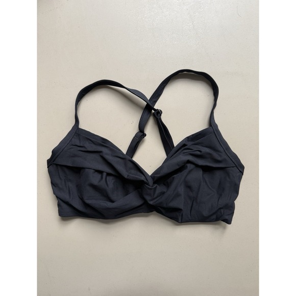 ATHLETA Black Bra Cup Twister Bikini Top 32D/DD - Picture 1 of 3